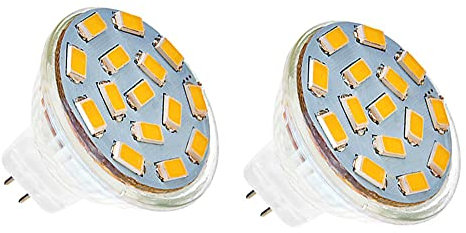 ShuoHui MR11 GU4 LED Lampen Warmweiss 3W AC/DC 12V, 3000K, 400Lm, Ersatz für 30W Halogenlampen Glühlampen, MR11 LED Leuchtmittel klein Birne Spot Licht (2)