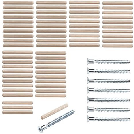 Reparatur-Set/Ersatzteil-Set passend für IKEA KALLAX 5x5 Regal | Schrauben (#104321) und Holzdübel (#101339)