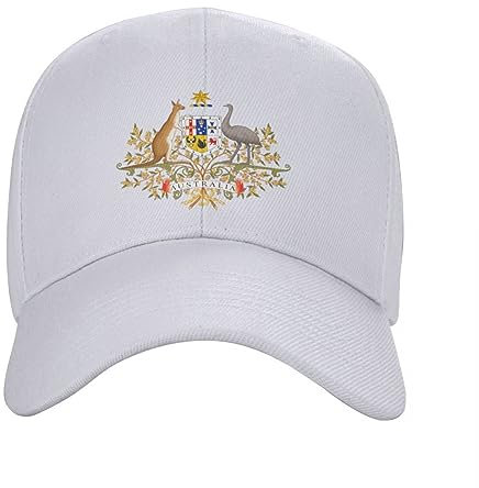Baseballkappe Hip-Hop Sonnenhut modisches Wappen von Australien Trucker-Mütze für Männer und Frauen individuell verstellbar Unisex-Baseballkappe Sommer Geburtstagsgeschenk für Männer und Frauen