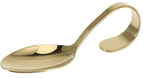 LIFKOME Servierlöffel mit Gebogenem Griff für Buffet und Hochzeiten Hochwertiges Besteck für Besondere Anlässe Langlebig und Rostfrei Gold