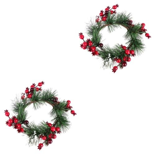 TOPBATHY 2stücke Künstlicher Beerenkranz Aus Harz Dekorativer Runder Wreath Für Haustür Hochzeit Und Heimdekoration Im Roten Granatapfel-Stil Und Wiederverwendbar