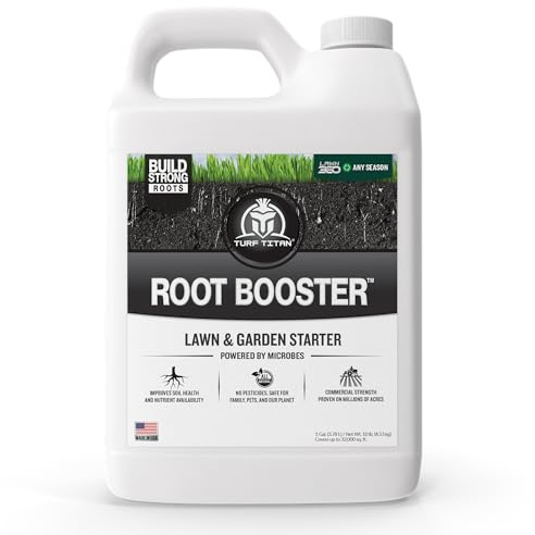 Turf Titan Root Booster (1 Gallon) – Natural Liquid Probiotic for Plants & Lawn Care – Green Booster for Effortless Lawn Maintenance – Supports Growth & Resilience – Covers up to 32,000 Sq Ft