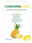 TOCAS ToBromel 400 Bromelina per Drenaggio Liquidi e Gonfiore 60 Compresse