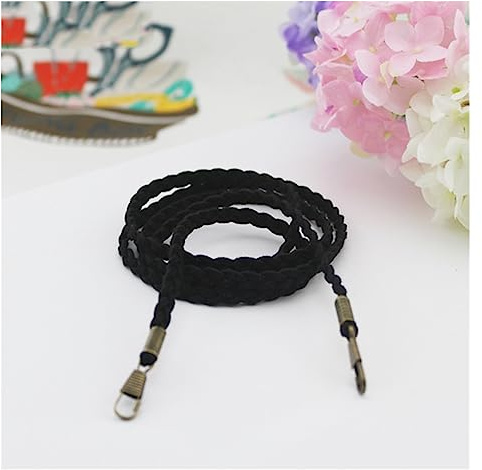 Handtaschengurt, Geldbörse, Handschlaufe, Taschenriemen, solider Taschengurt, Ersatztaschenkette, gewebte Tasche, Handschlaufe, Schultergurt, Zubehör, Taschenriemen für Handtaschen (Farbe: Schwarz)