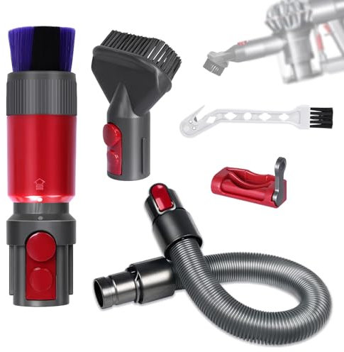 5 Stück Rückstandsloser Staubpinsel Staubsauger Kompatibel mit Dyson V15 V8 V11 V10, Staubsauger Zubehör, Kratzfreie Staubbürste mit Flexiblem Schlauch, Ersatz Zubehör