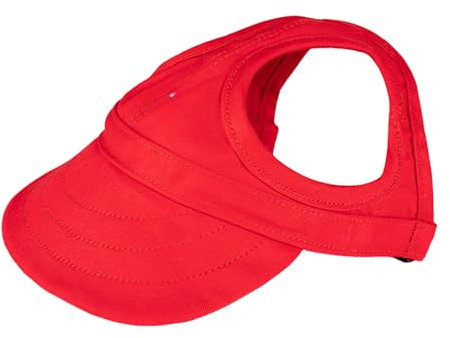 Baseballmütze für Haustiere, Hunde Sonnenhut Benutzt für Sonnenschutz Hunde Mütze Sport Hut mit Ohrlöcher, Einstellbare Basecap Sun Visor Sommer Reise Hut (1 Rot,L)