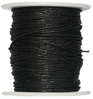 Yourandoll Gewachst Baumwollschnur Wachsband Baumwollkordel 1MM * 80M für DIY Armband Halskette Schmuckherstellung (Schwarz)
