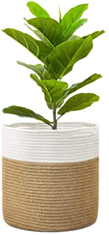 Hintyne Maceta De Algodón Cesta Tejida para Plantas Cuerda De Yute Maceta para Plantas De Interior Maceteros para Decoración De Flores del Hogar Estilo 1