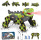 Dinosaurier Ferngesteuertes Auto, 8WD MonsterTruck Ferngesteuert ab 4 5 6 7 8 9 10 Jahre, 2.4Ghz RC Auto mit 360°-Drehung/Spray/Licht/Gebrüll, Dinosaurier Spielzeug Geschenk ab 3-12 Jahre Jungen,Grün