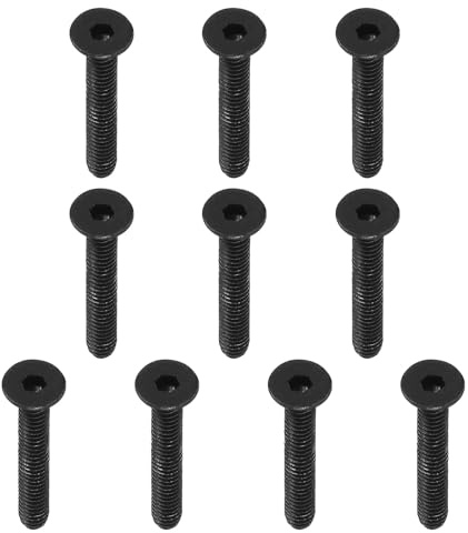PATIKIL 1/4-20x1-3/4 Flachkopf Senkschrauben mit Innensechskant, 10 Stück 10,9 Stärke Kohlenstoffstahl Senkkopfschrauben mit Vollgewinde, Britisch Flachkopfschrauben für Industrie Büro