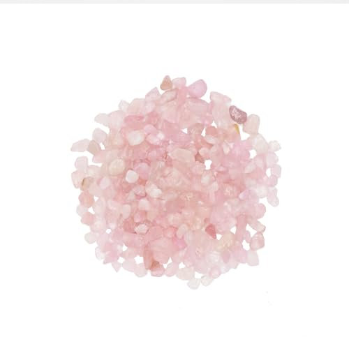 VMDEKK Rose Quartz Crystal Chips, 0.47-0.59Tumbled Stone and Fountain Rocks Rough Gemstone Bulk Raw Polished Stone for Home Decor,Garden,Natural Chakra Healing Crystals Reiki Gift for Lover (1Lb)