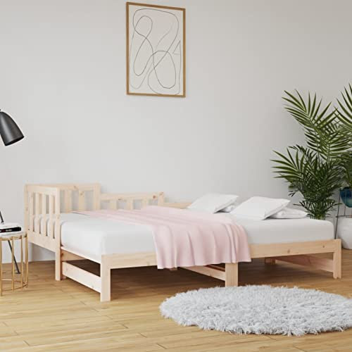 Xichuzi Tagesbett Ausziehbar 2X(90x190) cm Massivholz Kiefer, Schlafsofa, Daybed, Bettsofa, Sofa Bed, Sofabett, Schlafcouch, Jugendbett, Bettgestell, Bettcouch - 820746