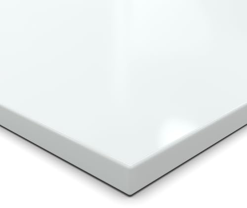 Panneau de particules de 28 mm, découpe en cristal blanc mélaminé, longueur jusqu'à 200 cm, panneaux décoratifs avec bande de 2 mm, choix : 80 x 40 cm (bord ABS complet)