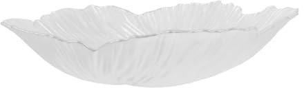 MAGICLULU Vassoio Per Esposizione Di Frutta e Snack in Vetro Perlato Bianco, Piatto Da Cucina Decorativo Medio Per Caramelle e Frutta Secca, Portafrutta Versatile Per Casa e Ufficio