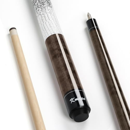 Kmise Billardqueue, 4er-Set, 147,7 cm, kanadisches Hartahornholz, 510-595 g Gewichtsoptionen, professionelle Poolsticks mit 13 mm Lederspitze, 3D-Anti-Rutsch-Griff, präzise Kontrolle für Erwachsene