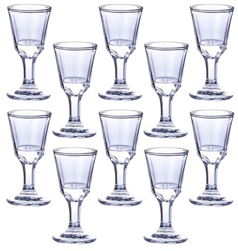 UKCOCO 10 pezzi Bicchieri da Liquore in Vetro Eleganti e Resistenti Calici Small e Feste Design Raffinato e Superficie Liscia per Aperitivi e Speciali