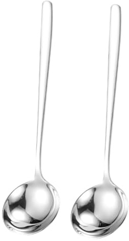 Gatuida 2 piezas Cucharón de Cocina Acero Inoxidable Cuchara Sopera Grande con Mango Utensilio Doméstico Práctico para Sopa Diseño Reforzado y Cómodo para Uso Hogar y Restauración