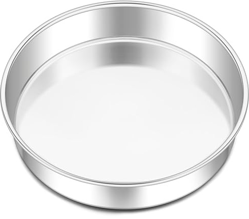 Homikit Molde de acero inoxidable para tartas, 28 cm, 5,5 cm de profundidad, molde de alta calidad, no tóxico y inoxidable, pulido con espejo y apto para lavavajillas