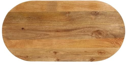 Frdhee Tablero de mesa, mesa de comedor, encimera, tablero de 100 x 40 x 2,5 cm, ovalado, madera maciza de mango, para bricolaje, mesa de oficina, escritorios
