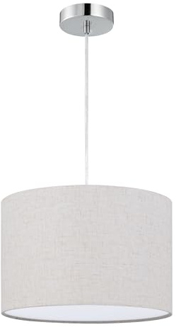 Zedelmaier Pendelleuchte Lampenschirm Hängelampe Linen beige Ø30cm E27/40w | Hängeleuchte boho deko Lampe für Wohnzimmer Schlafzimmer Esszimmer,Esstisch,Wohnzimmerlampe,Esstischlampe,ohne Leuchtmittel