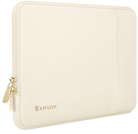 ARVOK Laptophülle Notebook Hülle Tasche, Wasserabweisend Laptoptasche Schutzhülle für MacBook Neo/Air/Pro 13/Mac Pro 14, für HP ThinkPad Dell Lenovo Asus Acer MSI,Halbmondweiß