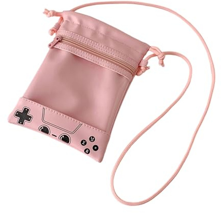 Nucelit Bolsa cruzada ligera con cordón, organizadores de almacenamiento de poliuretano para muñecas de peluche, bolsas funcionales a prueba de polvo, organizadores cruzados con temática de anime