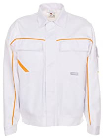 Planam 2317118 Size 118 Highline Waisted Jacket - Pure White/Yellow