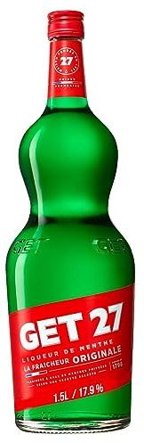 GET 27 Liqueur de Menthe Poivrée, 17,9 % Vol, 150cL / 1.5L, Cocktail Digestif Liqueur de Menthe Fraîche