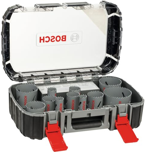 17-piece holesaw set, HSS bi-metal universal 20 - 64/76 mm