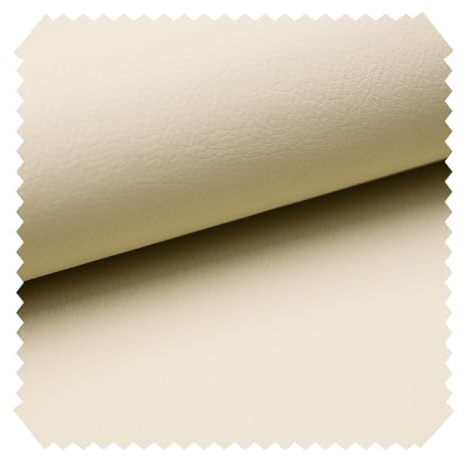 novely® SOLTAU - Weiches PU-Kunstleder in Premium-Qualität - Robuster Polsterstoff - Möbelstoff in Echtleder-Optik - Pflegeleichte Meterware 1lfm | Farbe: 18 Ivory Beige
