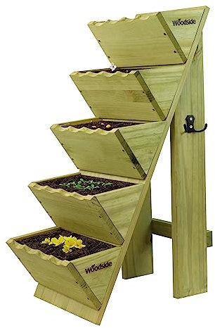 Woodside 5 Tier Wooden Decorative Garden Flower Herb Planter