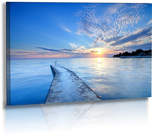 Fotoatelier Dirk Haas Premium Acrylglasbild XXL - Natur - Landschaft - Kroatien - Bild - Sonnenuntergang - Meer - Steg - Acrylglas : 70 cm x 40 cm