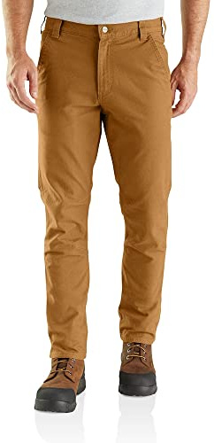 Carhartt Herr robust flex rak passform anka avsmalnande ben användbar arbetsbyxa hängselbyxor, Carhartt brun, 31W x 32L