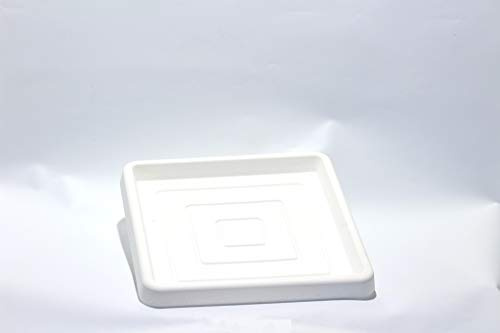 Soucoupe carrée en résine 40 cm. Bianco