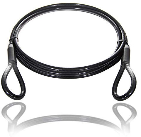 Drahtseile24 Loop Steel Wire Cable Black Coated with Eyelets – Anti-Theft Device for Garden Furniture, Bicycle, Thickness: 6 mm (4 to 6), Length: 20 m