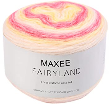Maxee Farbverlaufsgarn 100g, 250 Mete Cupcakes Bobbel, Mehrfarbiges Gradient Häkelgarn, Handstrick Häkeln Baumwollstrickgarn zum Pullover Hüte