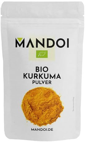 Mandoi Bio Kurkuma Pulver 1000g, 4 - 5,5 % Curcumin Gehalt, Gelbwurzel turmeric organic powder, Curcuma, Kurkumapulver Bio -Qualität