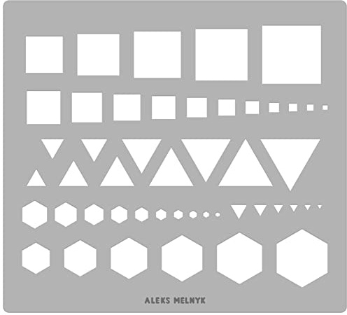 Aleks Melnyk #207 Metall-Dreieck-Schablone, quadratische Schablone, Dreiecks-Master, Kunst-Sechskant-Werkzeug, isometrische Zeichenschablone, Lapidar, Cabochons, geometrisches Lineal, Schmuckvorlagen,