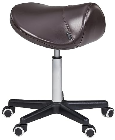 Master Massage Sattelhocker Sattelstuhl Rollhocker Drehhocker Arbeitshocker Praxishocker Kosmetikhocker Hocker-Braun