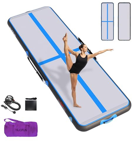 HIJOFUN Aufblasbare Gymnastik Tumbling Matten 3/4/5/6/7/8 Meters 20CM Höhe Trainings Matte Länge Bodenmatte Inflatable Yoga Matte Taekwondo Air Floor Track