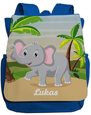 minimutz Kindergartenrucksack Jungen Mädchen mit Name | Personalisierter Rucksack Elefant für Kinder | Kleiner Freizeitrucksack Kinderrucksack Kita Kindergarten 2-5 Jahre