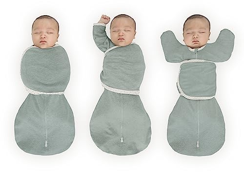 SwaddleDesigns Omni 6-Wege-Schlafsack für Neugeborene, mit Wickelärmeln und Fäustlingsbündchen, einfacher Übergang, Bester Schlaf für Babys und Mädchen, Jadeit meliert, Größe S, 0-3 Monate | Vielseitiger Pucksack für Neugeborene mit mehr Optionen zur Beruhigung des Schreckreflexs, Arm-Up-Ärmel und