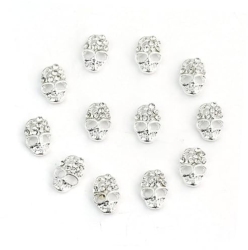 FRCOLOR 12st Nagelsticker Mit Strass -nagelabziehbilder Halloween Nail Art Nagelaufkleber Charms Goth Strass-totenkopfnagel Totenkopfanhänger Für Nägel Jahrgang 3d Maske