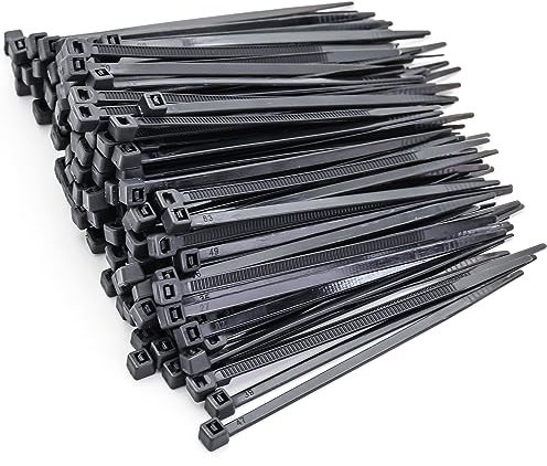 200 Pezzi Fascette Nere Plastica 100 * 2.5mm, MgcTolBox Piccole Fascette Elettricista in Nylon, Mini Zip Ties | Nere