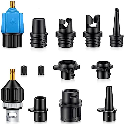 Treela Air Pump Adapter Compatible with SUP Pump 9 Nozzle, Black, Blue