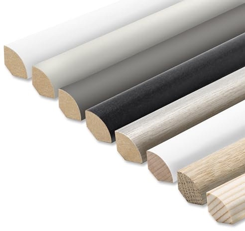 REESE | Viertelstab Abdeck- Abschluss- Sockelleiste MDF | Dunkelgrau | 14x14mm | 15 Stück | 34,5lfm