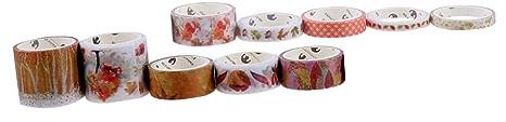 EXCEART Dekorative Washi Tapes für Kinder, 2 Boxen, Herbst Satz | Washi Material, Kreative Farben und Niedliche Muster, Geeignet für Selbstgemacht und Bilderbuch Dekoration