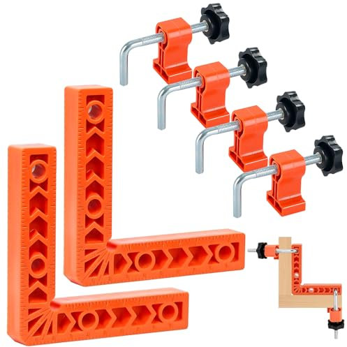 XTUDOU® 2 Stück 90-Grad-Positionierungswinkel, Kunststoff Positionierwinkel, 4 L-Type Winkelklemme Messwinkelklemme, für Geeignet für Hilfspositionierungswerkzeuge In Der Holzbearbeitung