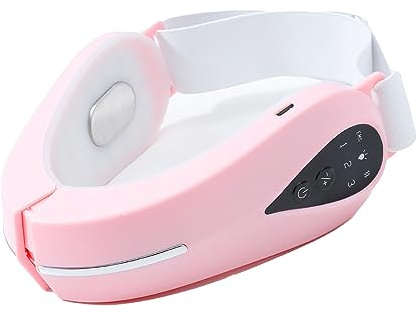 Massaggiatore viso Dispositivo, Multifunzionale V-Face Anti-Rughe Massaggio Viso doppio mento massaggiatore viso lifting fascia doppio mento Regolabile Per La Casa (rosa)