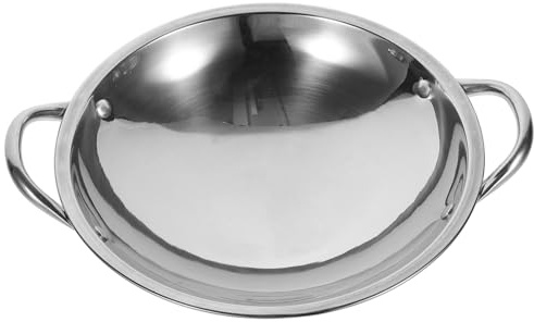 Ciieeo Wok Cinese Acciaio Inossidabile Con Manici Doppio Padella Da Cucina Per Hot Pot e Grill Utensili Da Cucina Per Casa e Ristorante